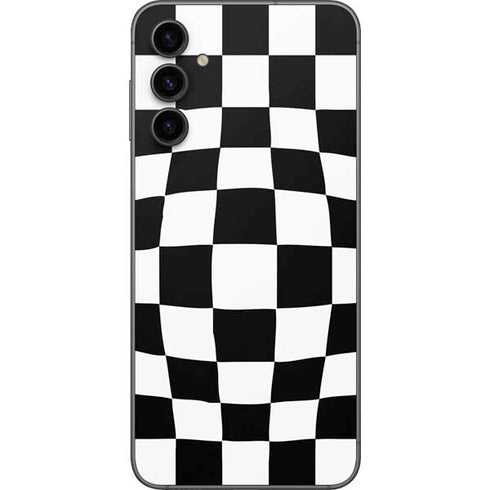 Black and White Zoomed Checkerboard Galaxy A14 5G Skin